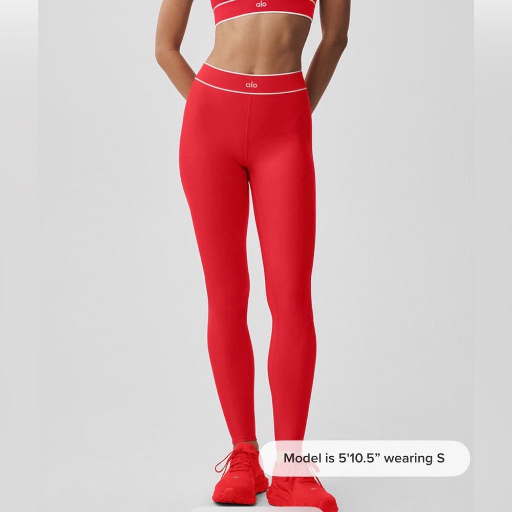 Alo airlift alignment leggings full length in bright red